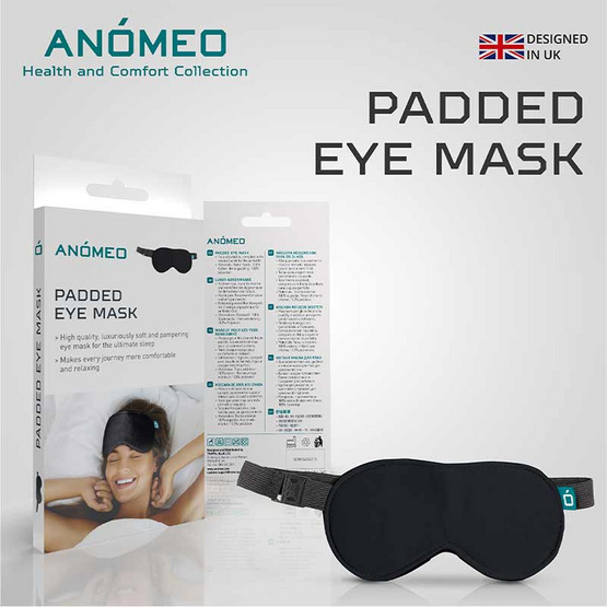 ANOMEO ผ้าปิดตาคอตตอน รุ่น Padded Eye Mask  สีดำ