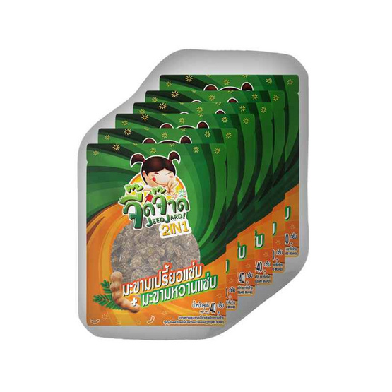 จี๊ดจ๊าด 2in1 มะขามเปรี้ยวและมะขามหวานแซ่บ 40 กรัม (แพ็ก 6 ชิ้น)