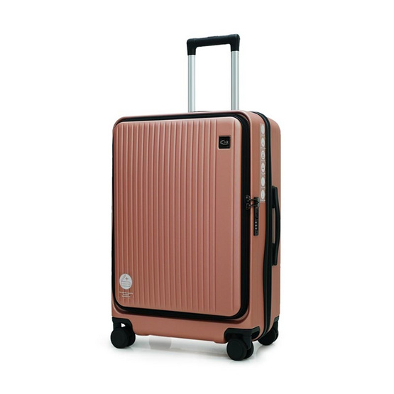 HQ LUGGAGE กระเป๋าเดินทาง ABS เปิดหน้า 4 ล้อคู่ กุญแจล็อค 3 รหัส รุ่น 8862 - สีชมพู