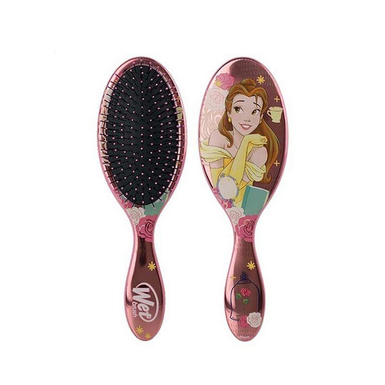 WET BRUSH แปรงหวีผมทรงรี รุ่น ดิสนีย์ พรินเซส ดีแทงค์เกิ้ล ลาย เบลล์ไลท์ สีชมพู