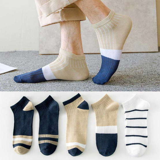 CC SOCK ถุงเท้าสีพื้น W7 แพ็ก 5 คู่