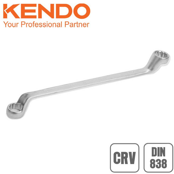 KENDO ประแจแหวนคอสูง (ชุบโครเมียม) 18x19mm