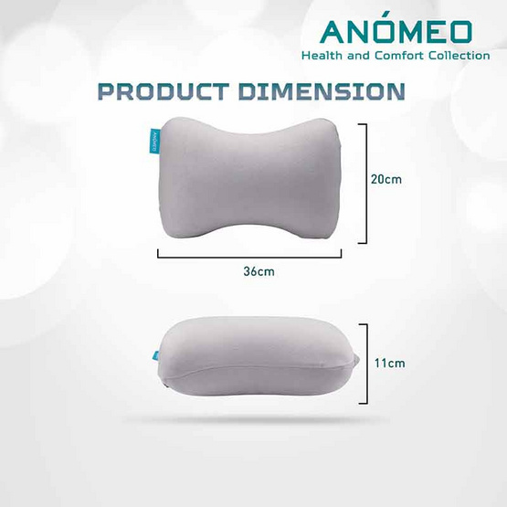 ANOMEO หมอนรองคอทรงกระดูก รุ่น dog bone  shape Car Neck Support Pillow สีเทา