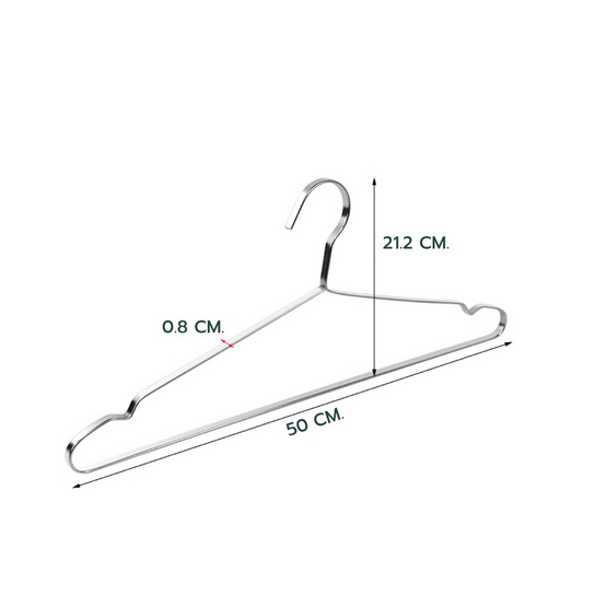 Cassa ไม้แขวนเสื้อสแตนเลสแบบหนา 8MM. แพ็ค 5 ชิ้น