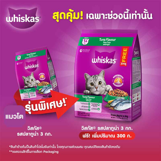 วิสกัส อาหารแมว ชนิดแห้ง แบบเม็ด พ็อกเกต สูตรแมวโต รสปลาทูน่า 3 กก. วิสกัส อาหารแมว ชนิดแห้ง แบบเม็ด พ็อกเกต สูตรแมวโต รสปลาทูน่า 3 กก.