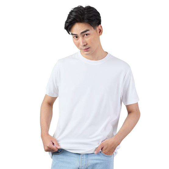 M2S Lifestyle เสื้อยืดคอกลมชาย ขาว นิวแพค
