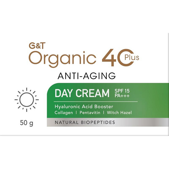 G&T Organic ครีมบำรุงผิวหน้า 40 Plus Anti-Aging +++  (สูตรกลางวัน) 50 กรัม