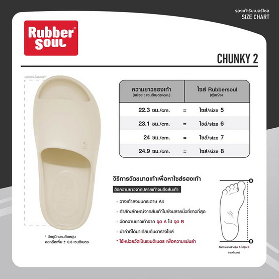 Rubber Soul รองเท้าแตะแบบสวม รุ่น Chunky-W เท็กเจอร์