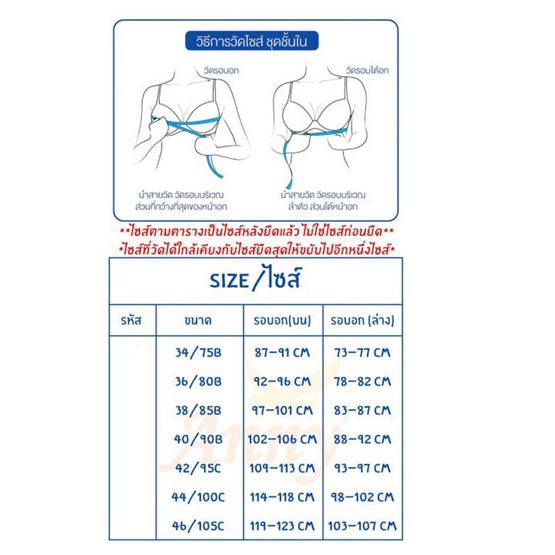ANNY เสื้อชั้นในไม่เสริมโครง 1912