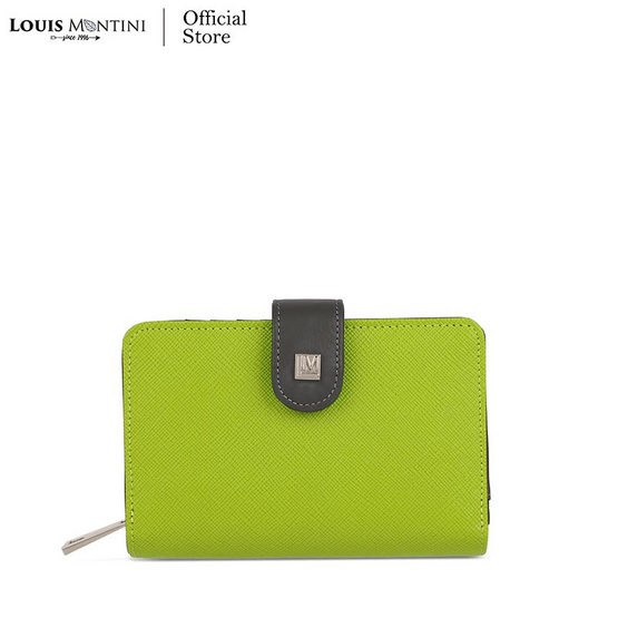 Louis Montini 'Evelyn Collection' กระเป๋าสตางค์ผู้หญิง พับสั้น หนังวัวซาเฟียโน่ WL50