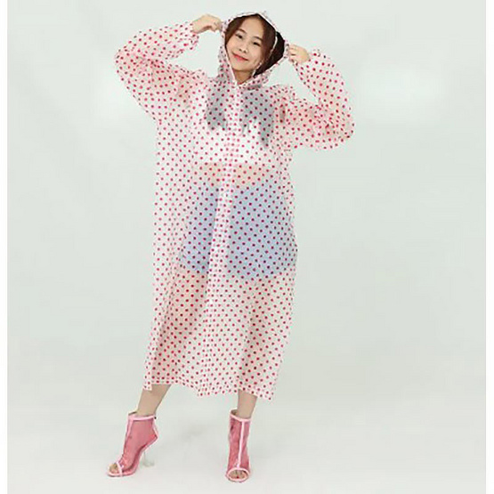 Rain coats ชุดกันฝนลายจุด Polka Dot Free Size Rain coats ชุดกันฝนลายจุด Polka Dot Free Size