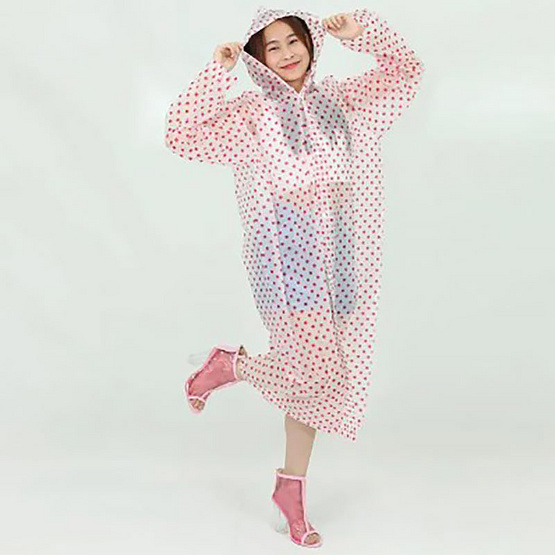 Rain coats ชุดกันฝนลายจุด Polka Dot Free Size Rain coats ชุดกันฝนลายจุด Polka Dot Free Size