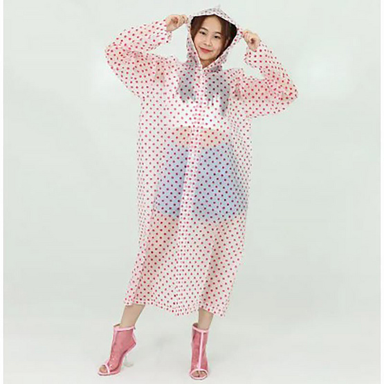 Rain coats ชุดกันฝนลายจุด Polka Dot Free Size Rain coats ชุดกันฝนลายจุด Polka Dot Free Size
