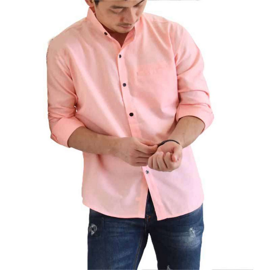 Akin Shirt เสื้อคอจีน แขนยาว ทรงเข้ารูป slim fit