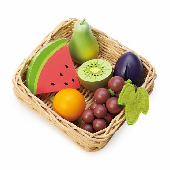 Tender Leaf Toys ของเล่นไม้ ชุดทำอาหาร ตะกร้าหวายผลไม้ Fruity Basket (ของเล่นบทบาทสมมติ)