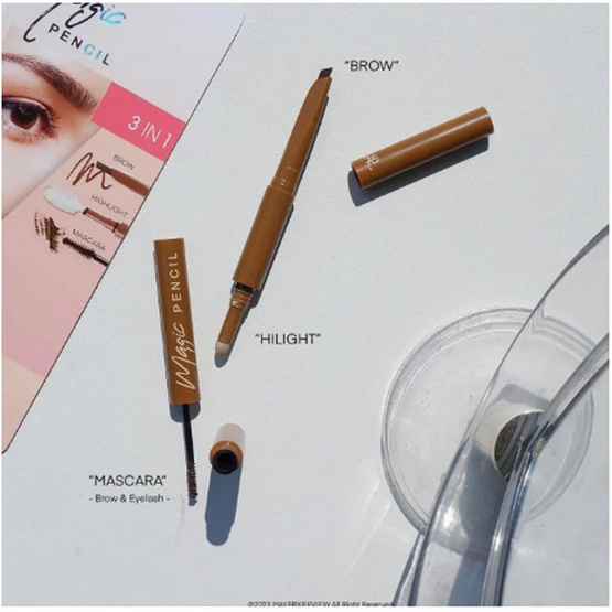 AR ดินสอเขียนคิ้ว 3 in 1 Magic pencil 2 กรัม Light Brown