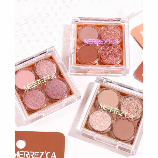 Merrezca พาเลทอายแชโดว์ Pro Eyeshadow Palette 0.7กรัมx3 + 0.6 กรัม