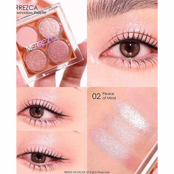 Merrezca พาเลทอายแชโดว์ Pro Eyeshadow Palette 0.7กรัมx3 + 0.6 กรัม