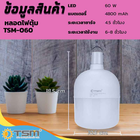 TSM หลอดไฟตุ้ม 60 วัตต์