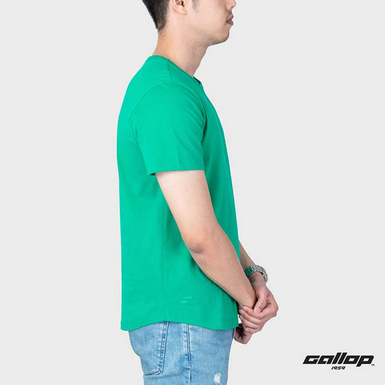 GALLOP1959 Men's Wear เสื้อยืดคอกลม (Round-necked) รุ่น ชายโค้ง GBT9002 สี GR