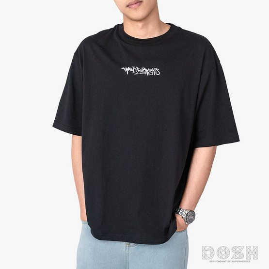 DOSH OVERSIZED SHORT SLEEVE T-SHIRTS เสื้อยืดโอเวอร์ไซส์ DTMT5060-BL