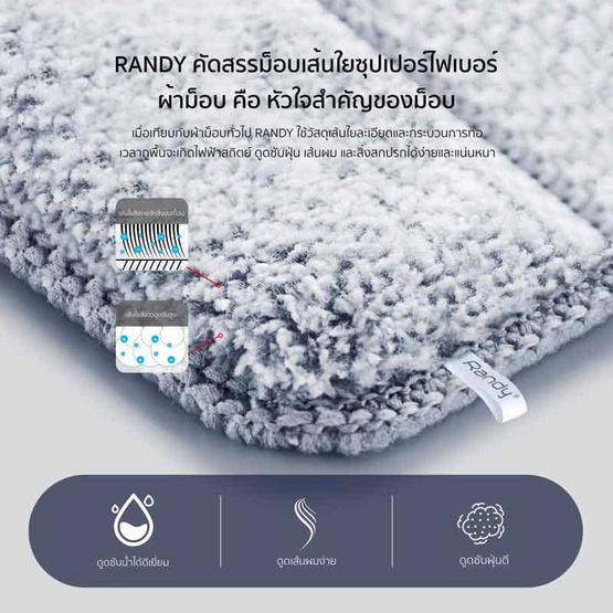 Randy Premiun Mop ม๊อบถูพื้น 3in1