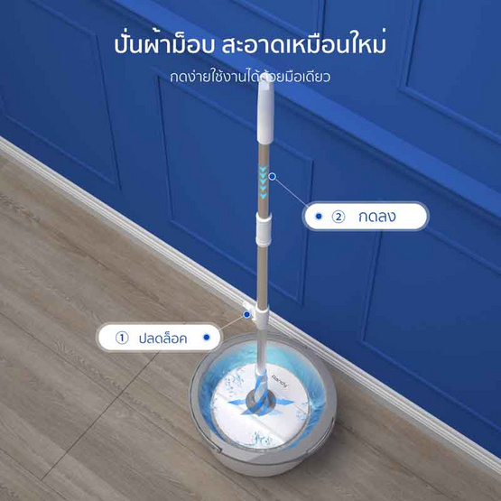 Randy Bucket Set with Microfiber Mop ชุดถังปั่น