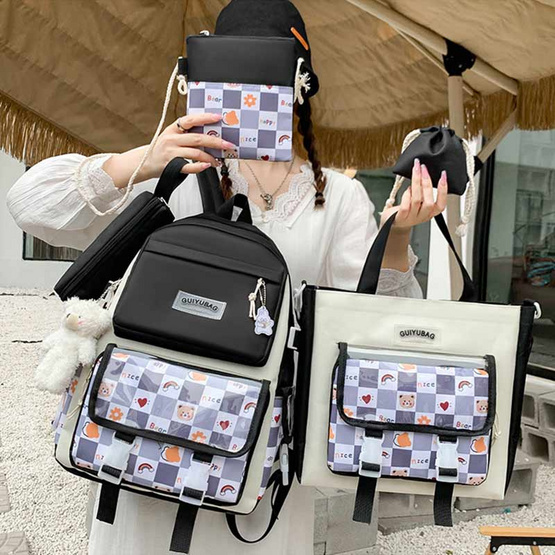 Fancybag กระเป๋า SCH028-Printing-Cute Black