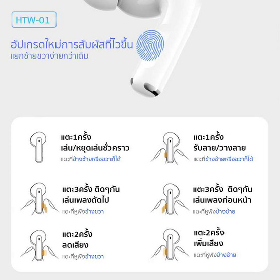 Hale หูฟังบลูทูธแบบ True Wireless รุ่น HTW-01