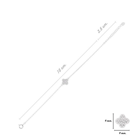 Louis Montini (Jewelry) สร้อยข้อมือเงินแท้ 92.5% สร้อยข้อมือผู้หญิง รูป Flower LJBL01