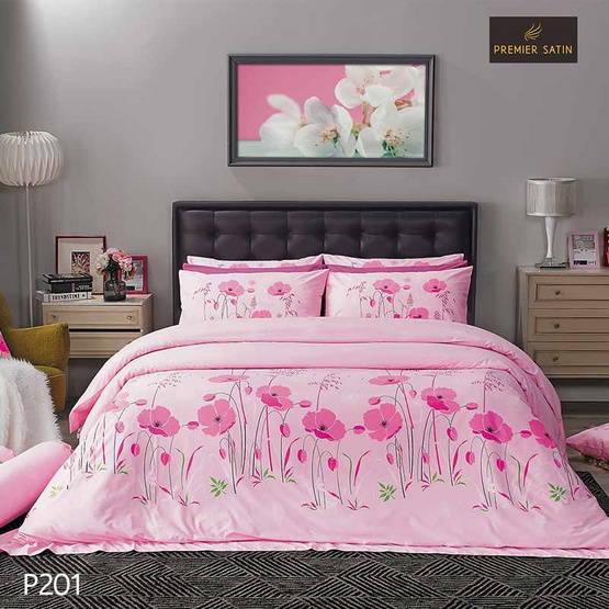 Premier Satin ชุดผ้าปู+นวม6ฟุต6ชิ้น P201