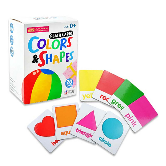 หนังสือ Flash Card Colors & Shapes 20 ใบ (บรรจุกล่อง)