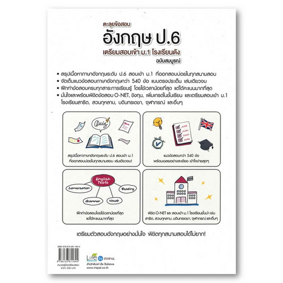 หนังสือ ตะลุยข้อสอบ อังกฤษ ป.6 เตรียมสอบเข้า ม.1 โรงเรียนดัง