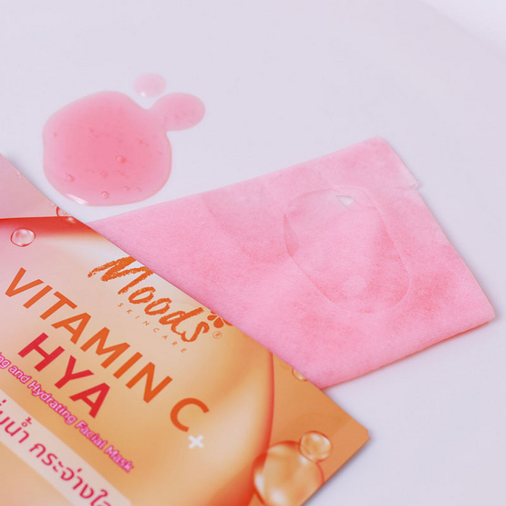 Moods แผ่นมาสก์หน้า Vitamin C + Hya Mask 38มล. (แพ็ก 5 แผ่น)