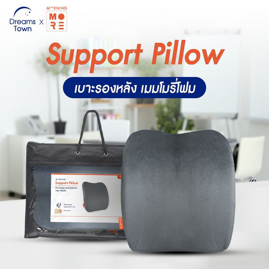 Morning Sleep เบาะรองหลัง รุ่น Support Pillow สีดำ-เทา