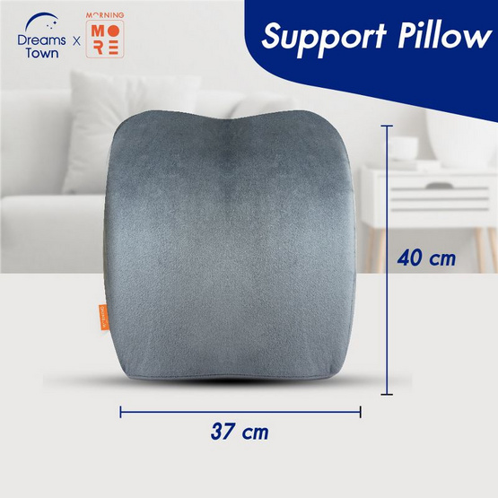 Morning Sleep เบาะรองหลัง รุ่น Support Pillow สีดำ-เทา