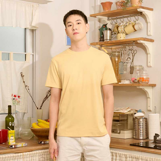 M2S Lifestyle เสื้อยืดคอกลมชาย เหลืองนมกล้วย M2S Lifestyle เสื้อยืดคอกลมชาย เหลืองนมกล้วย