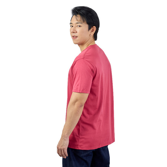 M2S Lifestyle เสื้อยืดคอกลมชาย ไวน์แดง