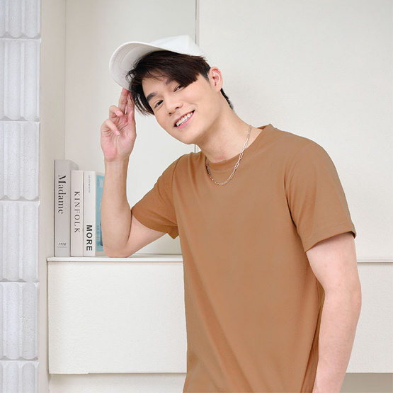 M2S Lifestyle เสื้อยืดคอกลมชาย น้ำตาลเปลือกไม้ M2S Lifestyle เสื้อยืดคอกลมชาย น้ำตาลเปลือกไม้