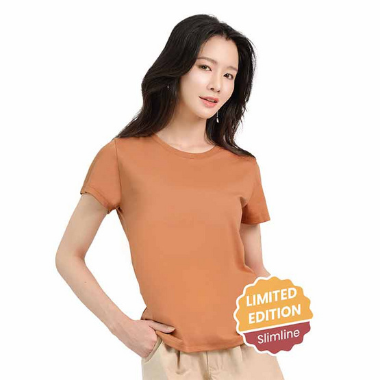 M2S Lifestyle เสื้อยืดคอกลมหญิง น้ำตาลคาราเมล M2S Lifestyle เสื้อยืดคอกลมหญิง น้ำตาลคาราเมล