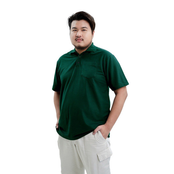 HAPPY TEE เสื้อโปโล PLUS SIZE มีกระเป๋า แขนสั้น