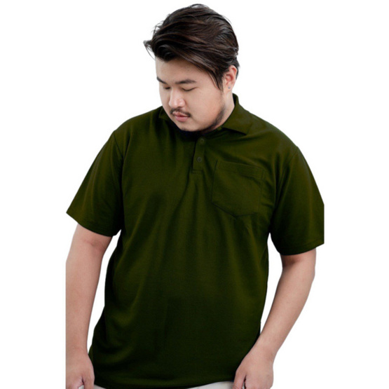 HAPPY TEE เสื้อโปโล PLUS SIZE มีกระเป๋า แขนสั้น