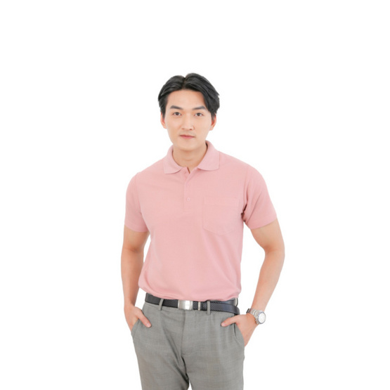 HAPPY TEE เสื้อโปโล มีกระเป๋า แขนสั้น HAPPY TEE เสื้อโปโล มีกระเป๋า แขนสั้น