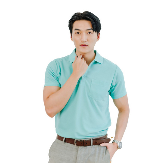 HAPPY TEE เสื้อโปโล มีกระเป๋า แขนสั้น HAPPY TEE เสื้อโปโล มีกระเป๋า แขนสั้น