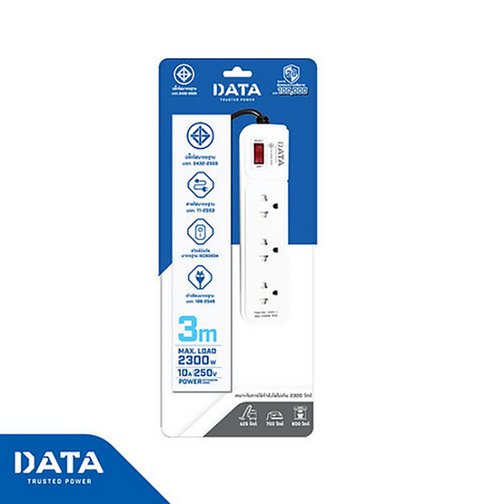 DATA ปลั๊กไฟ 3 ช่อง 1 สวิทช์ 3 เมตร รุ่น AP3159