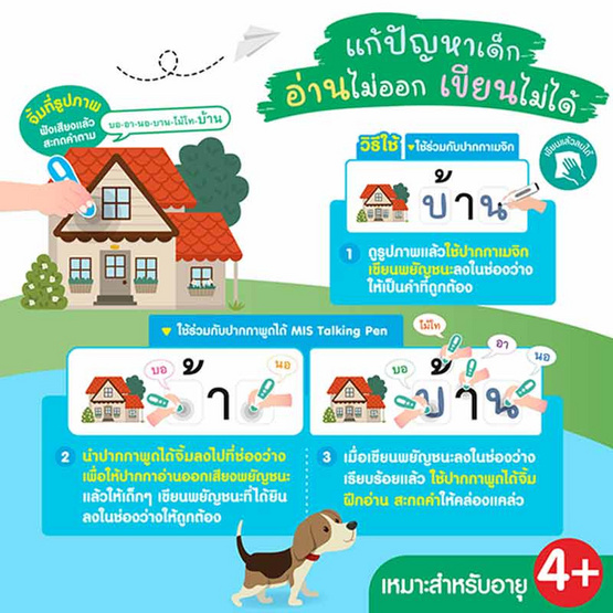 แฟลชการ์ด 200 คำพื้นฐานสำหรับเด็ก+ปากกาไวท์บอร์ด (บรรจุกล่อง)(ใช้กับปากกาพูดได้)