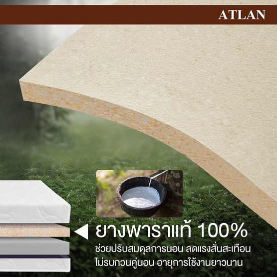 Bedisupreme ที่นอนยางพาราแท้ หนา 6.5 นิ้ว รุ่น ATLAN