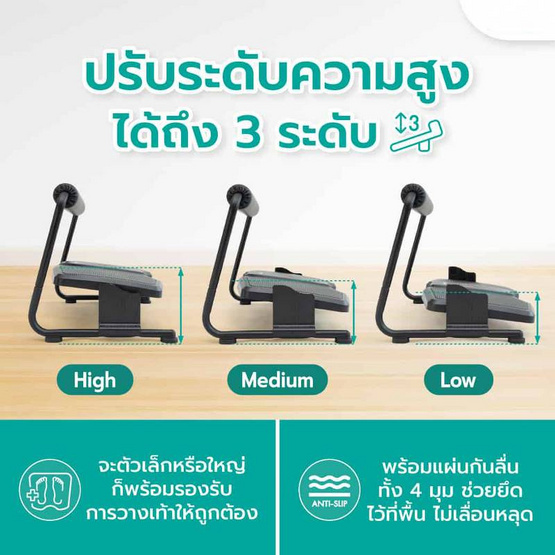 ที่วางเท้า 3 in 1 Bewell Ergonomic Foot Rest EF-03