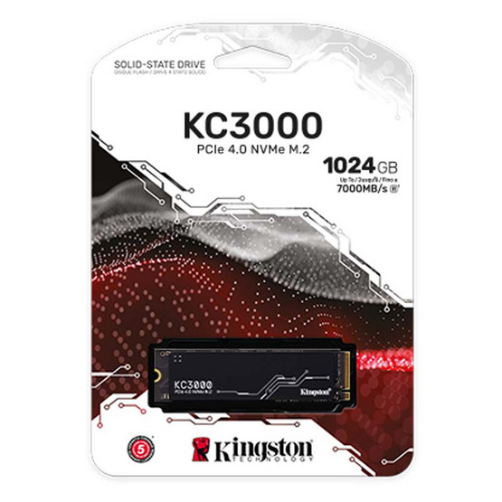 Kingston เอสเอสดี KC3000 M.2 2280 PCIe 1024GB (SKC3000S/1024G)