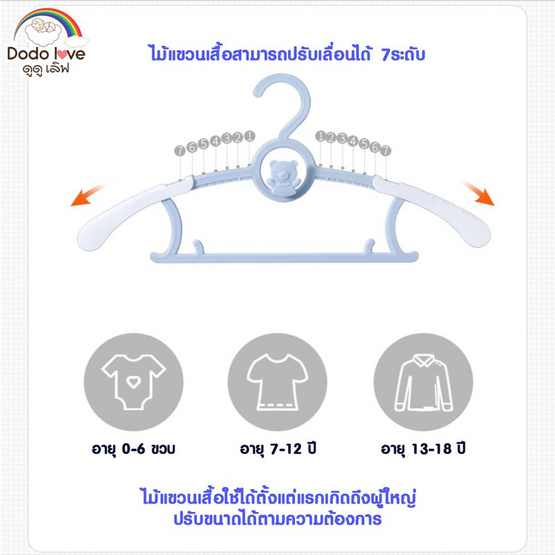 DODOLOVE เซตไม้แขวนเสื้อเด็ก